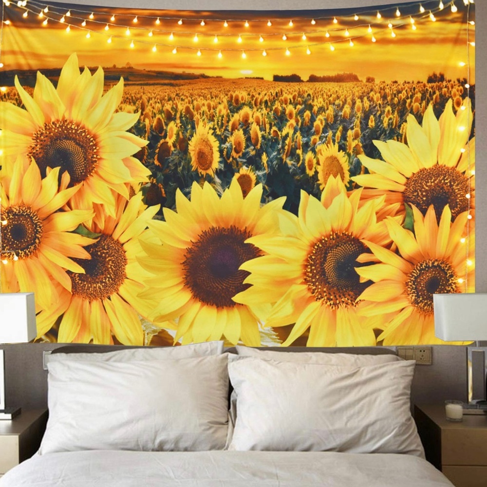 Tapestry Sunset Sunflower Field Tapestry